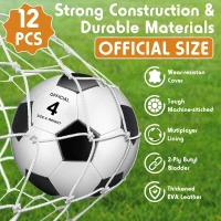 Operation Christmas 12-Pack Deflated Soccer Balls (Sizes 5 & 4) with 12 Pumps and 12 Drawstring Bags – Bulk Set for Charity, Training & Gifts(m-5)