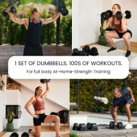 NUOBELL Adjustable Dumbbells 5–80 lbs: Replace 16 Sets — Ideal for Home Gym Bench & Press(m-7)
