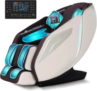 RelaxRelife Full-Body Zero Gravity Massage Chair – 4D Intelligent Shiatsu with Body Scan, SL-Track, Heated Back & Legs, AI Voice Control, Bluetooth Speaker, Airbags (Coffee)(m-1)