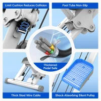 Foldable Vertical Climber Stair Stepper – Compact Home Cardio Machine with Adjustable Handle (46/48/50in) and Anti-Slip Pedals, Supports 310lbs(m-8)