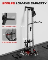 GOIMU WM1 Wall-Mounted Cable Station — 17-Position High & Low Crossover with Removable Footplate for Home/Garage Gyms(m-5)