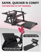 GMWD HRTQ Plate-Loaded Hip Thrust Machine, 800 lb Capacity Glute Bridge with Weight Holders and Adjustable Footboard, Heavy-Duty Butt Builder(m-5)