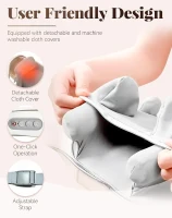 HVZZ 6D Shiatsu Neck & Shoulder Massager with Heat – Portable Rechargeable Deep Tissue Neck and Back Massager (Beige)(m-5)