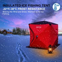 DARCHEN Insulated 3-Layer Pop-Up Ice Fishing Shanty for 3–4 People — Thermal Tent with Insulation Layer(m-2)