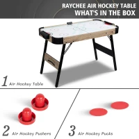 48"" Foldable Air Hockey Table - Indoor Arcade Set with Electronic Scoreboard, 2 Pucks & 2 Pushers(m-8)
