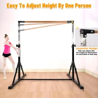 MARFULA Foldable Gymnastics Kip Bar – 4 ft Width (5 ft Base) Adjustable 36""–60"" Height, 400 lb Capacity with Fiberglass Crossbar, Foldable Design & Mats for Kids, Home and Club(m-5)