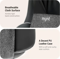 Mynt 2D & 3D Shiatsu Neck and Back Massager Chair Pad with 10 Deep Kneading Nodes, Heat, Portable Spot Massage, Black(m-9)