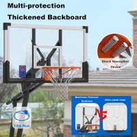 Adjustable Outdoor Basketball Hoop with 44/54-inch Shatterproof Backboard, 5.25–10 ft Height Range, Portable Base with Sandbag(m-4)