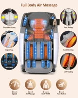 RELX 2026 Full-Body Massage Chair — 20-Mode Zero-Gravity SL-Track Shiatsu Recliner with Built-in Heat, Airbag Massage, Body Scan, Deep Yoga Stretch, Calfrest Extension & AI Control (White)(m-4)