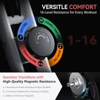 X-Bike 817 Foldable Indoor Exercise Bike for Seniors — 5-in-1 Stationary Trainer, 16-Level Magnetic Resistance, Tri-Position Ride, 300 lb Capacity, 5.5 lb Flywheel, Black(m-2)