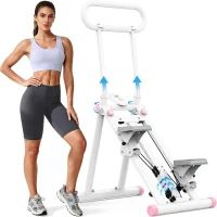 HXD-ERGO Foldable Stair Climber with Adjustable Handlebar, 6-Level Resistance Stair Stepper, Quiet Home Workout Machine(m-1)