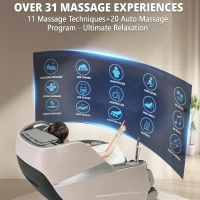 4D Full-Body Massage Chair Zero Gravity Recliner — 55"" S+L Track, 20 Auto Modes, 11 Techniques, 40 Airbags, Yoga Stretch, App Control, Negative Oxygen Ions (Grey)(m-4)