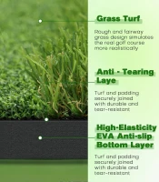 Premium Dual-Turf 5x4 ft Golf Hitting Mat — Thickened Backyard & Indoor Practice Surface for Swing, Chipping & Driving (Great Gift)(m-4)