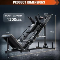 RitFit Heavy-Duty Leg Press & Hack Squat Station with Plate Set, Linear Bearings and Weight Storage for Home Gyms(m-3)