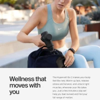 Hyperice Hypervolt GO 2 — Black Handheld Percussion Massage Gun with QuietGlide Technology, 3 Speeds & 2 Interchangeable Heads — USB-A to USB-C Charging, FSA/HSA Eligible(m-4)