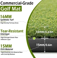 Bearwill Golf Mat 31mm — 5x4 ft / 5x5 ft High-Elasticity Artificial Turf Hitting Mat for Garage Simulators, Chipping and Driving Practice(m-2)