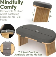 Portable Bamboo Seiza Meditation Bench with Removable 1.6"" Thick Cushion, Magnetic Locking Hinges and Canvas Carry Bag(m-4)