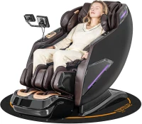 4D Full-Body Massage Chair Recliner with Zero Gravity, SL-Track Shiatsu, Core Heating, 20 Massage Techniques, Deep Yoga Stretch, Foot Rollers, AI Voice, Touchscreen & Wireless Charging(m-1)