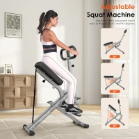 SogesHome Foldable Row-and-Squat Machine with Adjustable Resistance Bands — Compact Full-Body Home Workout, 330 lb Capacity(m-4)