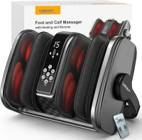 CARESKY Foot Massager with Heat — FSA & HSA Eligible Shiatsu Foot and Calf Massager for Plantar Fasciitis, Neuropathy, Circulation & Pain Relief, Deep Kneading Gift for Men & Women(m-1)
