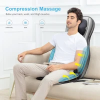 COMFIER 2D/3D Shiatsu Neck & Back Massager with Heat - Adjustable Rolling & Spot Massage, Compression and Vibration Chair Pad with 2D/3D Kneading(m-4)