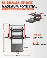 GMWD Plate-Loaded Hip Thrust Machine — 800 lb Capacity Glute Bridge with Weight Holders & Adjustable 3-Position Footboard(m-3)