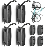 monTEK Swivel Bike Wall Mount – 4-Pack Space-Saving Vertical Bike Hangers, Sturdy Storage (Each Holds up to 66 lbs)(m-2)