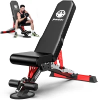 Pooboo Adjustable Weight Bench for Home – Heavy-Duty Strength Training Bench 1500 LBS Capacity, Flat/Incline/Decline for Full-Body Workouts(m-1)