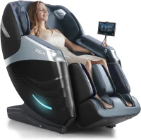 RELX 2026 Full-Body Massage Chair, 20 Modes Zero Gravity SL-Track Shiatsu with Built-in Heat, Airbag Body Scan, Deep Yoga Stretch, Extendable Calfrest and AI Voice Control (Black)(m-1)