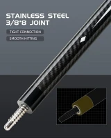 CRICAL 58-inch Carbon Fiber Pool Cue – Pro Low-Deflection Cue with 3/8×8 Stainless Joint and 12.5mm Tip(m-7)