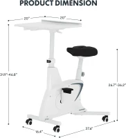 FLEXISPOT V9PRO/V9MAX Space-Saving Under-Desk Exercise Bike with Removable 2D Desktop — 8 Resistance Levels, 300 lb Heavy-Duty Capacity, Quick Assembly(m-9)
