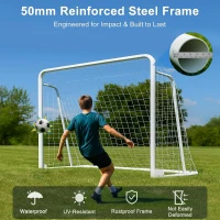 MOPHOTO Foldable Soccer Goals (6x4/8x6/10x6.5/12x6/16x7/18.5x6.5/21x7/24x8 ft) – 10x6.5 ft Collapsible Backyard & Training Goal for Teens & Adults(m-2)