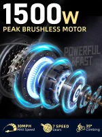 DEEPOWER QS7 Electric Dirt Bike for Adults — 1500W/3500W Peak Motor, 20"" Fat Tire, 48V Battery Options (20/35/60Ah), 30MPH(m-2)