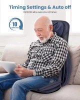 COMFIER Shiatsu Back Massager with Heat — Chair Pad with New Tapping Function, Kneading & Compression, Height-Adjustable Neck, Fits Most Chairs, Gift for Parents(m-6)