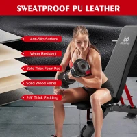 Adjustable Heavy-Duty Workout Bench – 1300 lb Capacity Incline/Flat/Decline Bench with Wheels and Quick Setup(m-6)