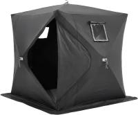 VEVOR Pop-Up Ice Fishing Shelter — Hub-Style Portable Tent, Insulated or Non-Insulated Options, Waterproof 300D Oxford Fabric, Includes Anchors, Ropes & Carry Bag (90 x 90 x 80 in)(m-1)