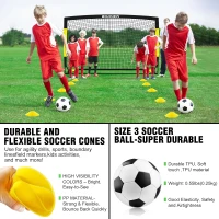 Kids Soccer Goal Set — 2-Pack Pop-Up Nets (7x5 & 6x4 Options) with Ball, Pump, Cones & Carry Bag — Portable Training Kit for Ages 3–16(m-6)