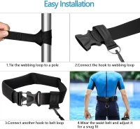 Hikeen 4M Swim Tether Belt – Stationary Harness for In-Place Swimming & Aquatic Resistance(m-4)
