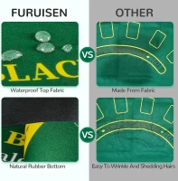 70 x 35 Inch Upgraded Waterproof Casino Blackjack Layout Mat with Carrying Bag — Anti-Slip Rubber Table Top Cover for Parties and Game Nights(m-3)