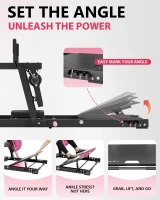 GMWD HRTQ Plate-Loaded Hip Thrust Machine, 800 lb Capacity Glute Bridge with Weight Holders and Adjustable Footboard, Heavy-Duty Butt Builder(m-4)