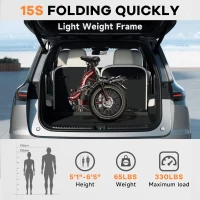 KEBIKO 1000W Peak Foldable Electric Bike with 48V 20Ah Removable Battery, 30+ MPH, Up to 80-Mile Range, 20"" Fat Tire Foldable Ebike for Adults – Commute, Beach, Snow(m-8)