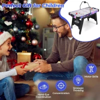 GYMAX 56 in Air Hockey Table with 12V High-Performance Motor and LED Digital Scoreboard - Includes 2 Pushers & 2 Pucks, for Home, Game Room, Office(m-6)