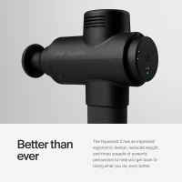 Hyperice Hypervolt 2 Handheld Percussion Massage Gun (Black) with Heated Head Attachment — Compatible with All Hypervolt Models(m-4)