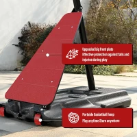 Portable Basketball Hoop with 44""/48"" Backboard, Stepless Crank Adjustment 5.3–10 ft, Heavy-Duty Outdoor/Indoor Goal System(m-4)