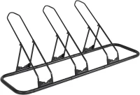 CyclingDeal Fat-Bike Compatible Floor Rack for Up to 6 Bikes — Indoor Garage Stand with Tire Grooves, Adjustable Holders & Quick-Release Spacing(m-1)