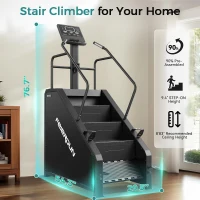 FEIERDUN Commercial-Grade Stair Climber for Home Gym with LED Display, 15-Speed Levels, Cardio & Lower-Body Trainer, 660 lb Capacity, 24–164 Steps/Min(m-4)