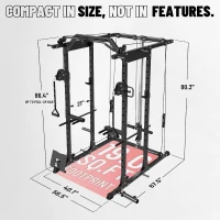 Mikolo K6 Power Cage — 8-in-1 Power Rack with Cable Crossover, Lat Pulldown & Pulley System (1500 lb)(m-4)