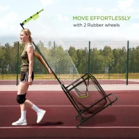 Volleyball Setter Training System — Adjustable Setter Net with Multiple Angles & Heights, Wheels and Ball Collection Bag(m-7)