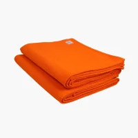 Yogikuti Iyengar Thick Handwoven Cotton Yoga Blanket Set of Two – Premium Support for Restorative Yoga, Meditation & Pranayama (Orange)(m-1)