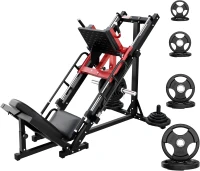 RitFit Pro Adjustable Leg Press & Hack Squat Machine with Plate Set, Linear Bearings and Integrated Weight Storage for Home Gyms(m-9)